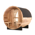 Blisspod, Prague, Canadian Red Cedar Outdoor Steam Barell Sauna, 2-4 / 4-6 persons with Full Glass Back & 2 front Porch seats