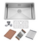 Zeek 32" Undermount / Drop-In Single Bowl Workstation Kitchen Sink ZH-LD32