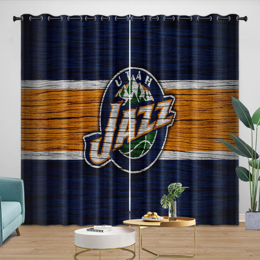 Utah Jazz Curtains Blackout Window Drapes Room Decoration