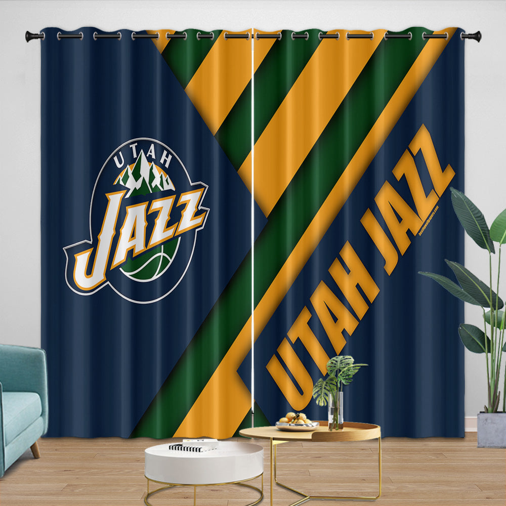 Utah Jazz Curtains Blackout Window Drapes Room Decoration