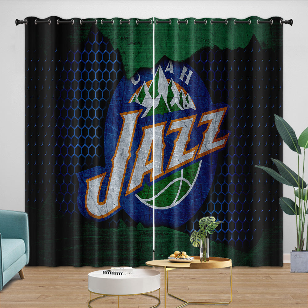 Utah Jazz Curtains Blackout Window Drapes Room Decoration