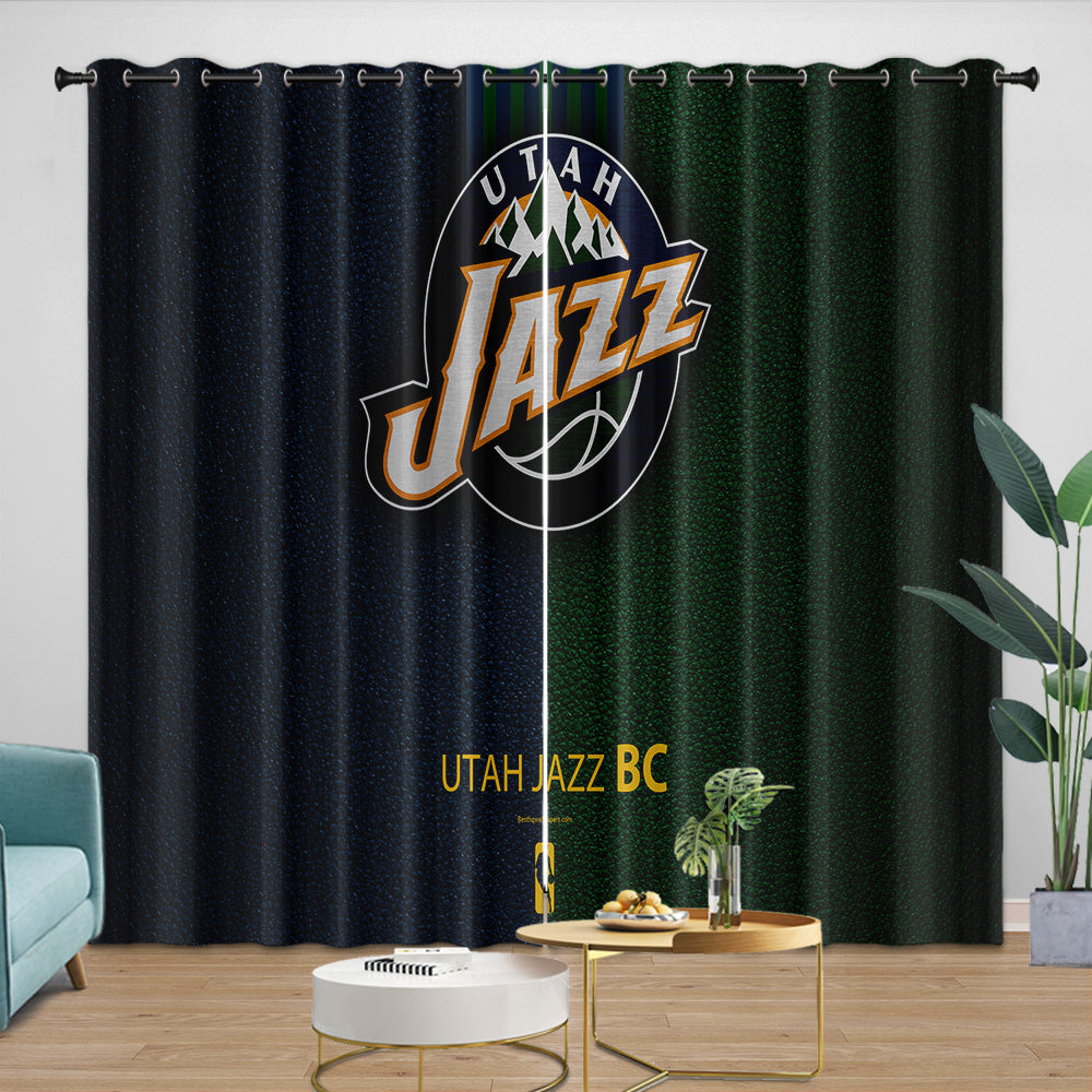 Utah Jazz Curtains Blackout Window Drapes Room Decoration