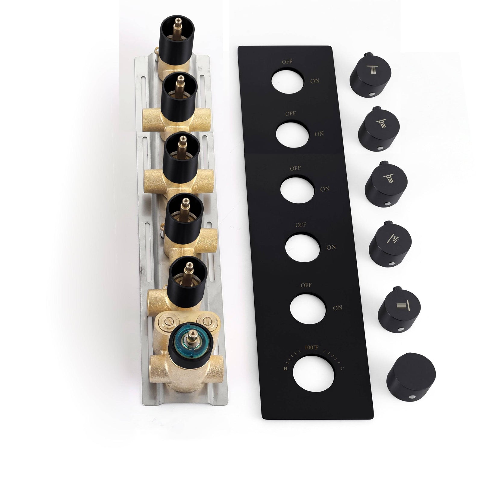 Matte Black Rainfall Shower System: 12