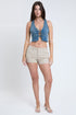 Women's Cropped Tie Front Vest