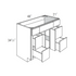48 Inch Rustic Shaker Slab Front Vanity Sink Base w/ Drawers