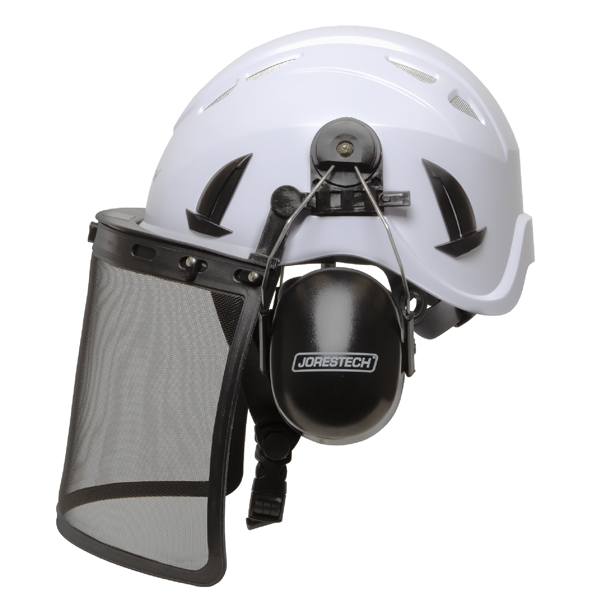 Safety Work at Height Helmet System with Iron Mesh Face Shield and Earmuffs