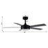 Vaczon 48" 5 Blades Industrial DC Motor Ceiling Fan with LED Lighting and Remote Control