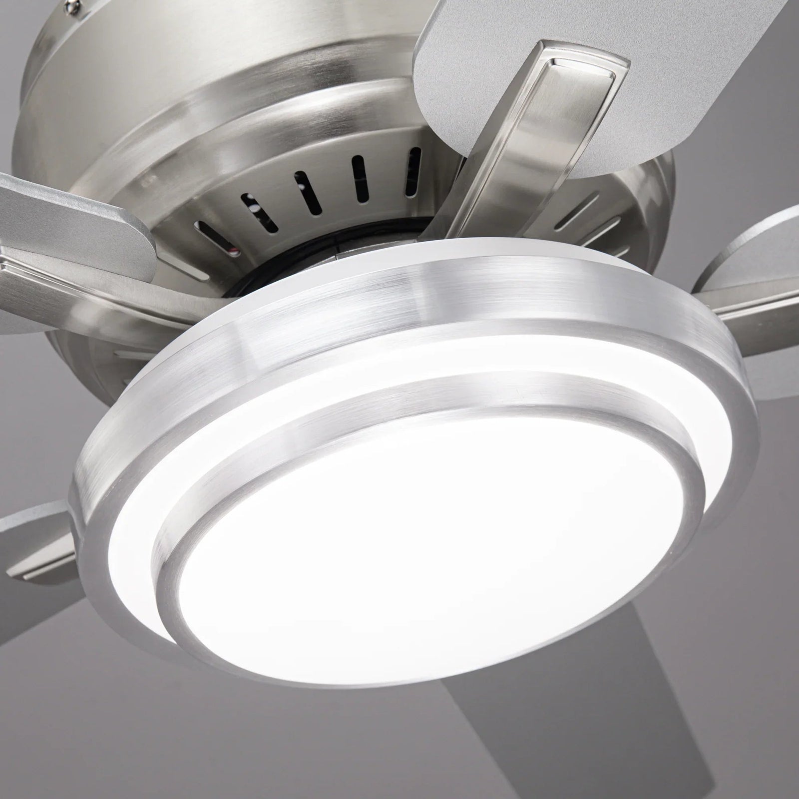Vaczon 52 Inch Double-sided Blades Flush Mount LED Ceiling Fan with APP and Remote Control
