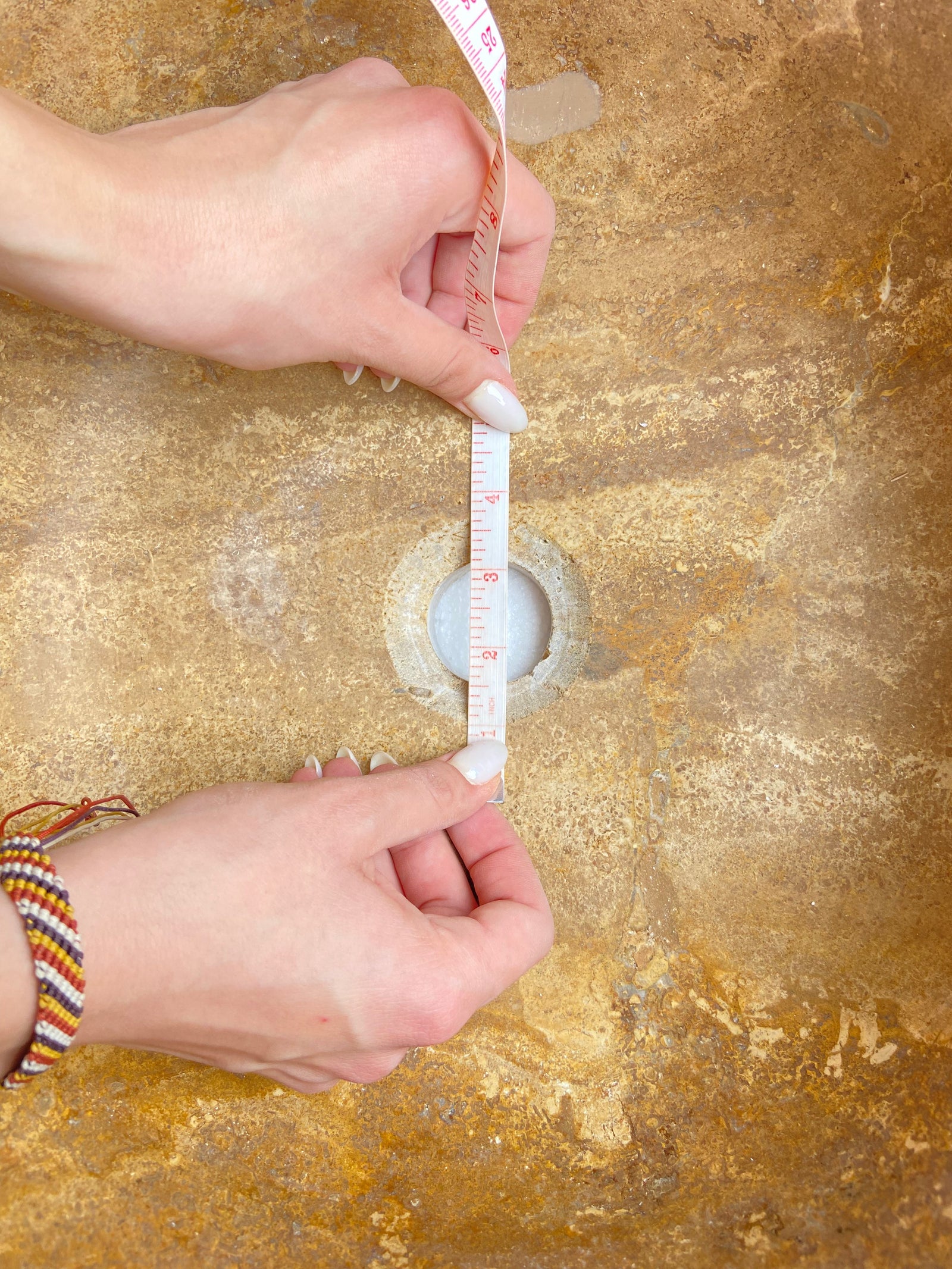 Valencia Travertine Vessel Bathroom Sink Honed Inside and Sand-Blasted Outside (D)16