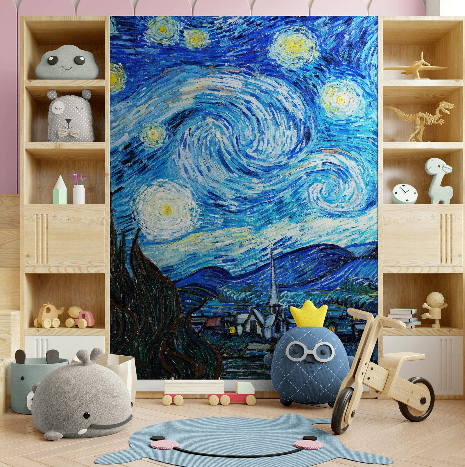 Vincent Van Gogh's The Starry Night Painting Wallpaper Mural.  #6742
