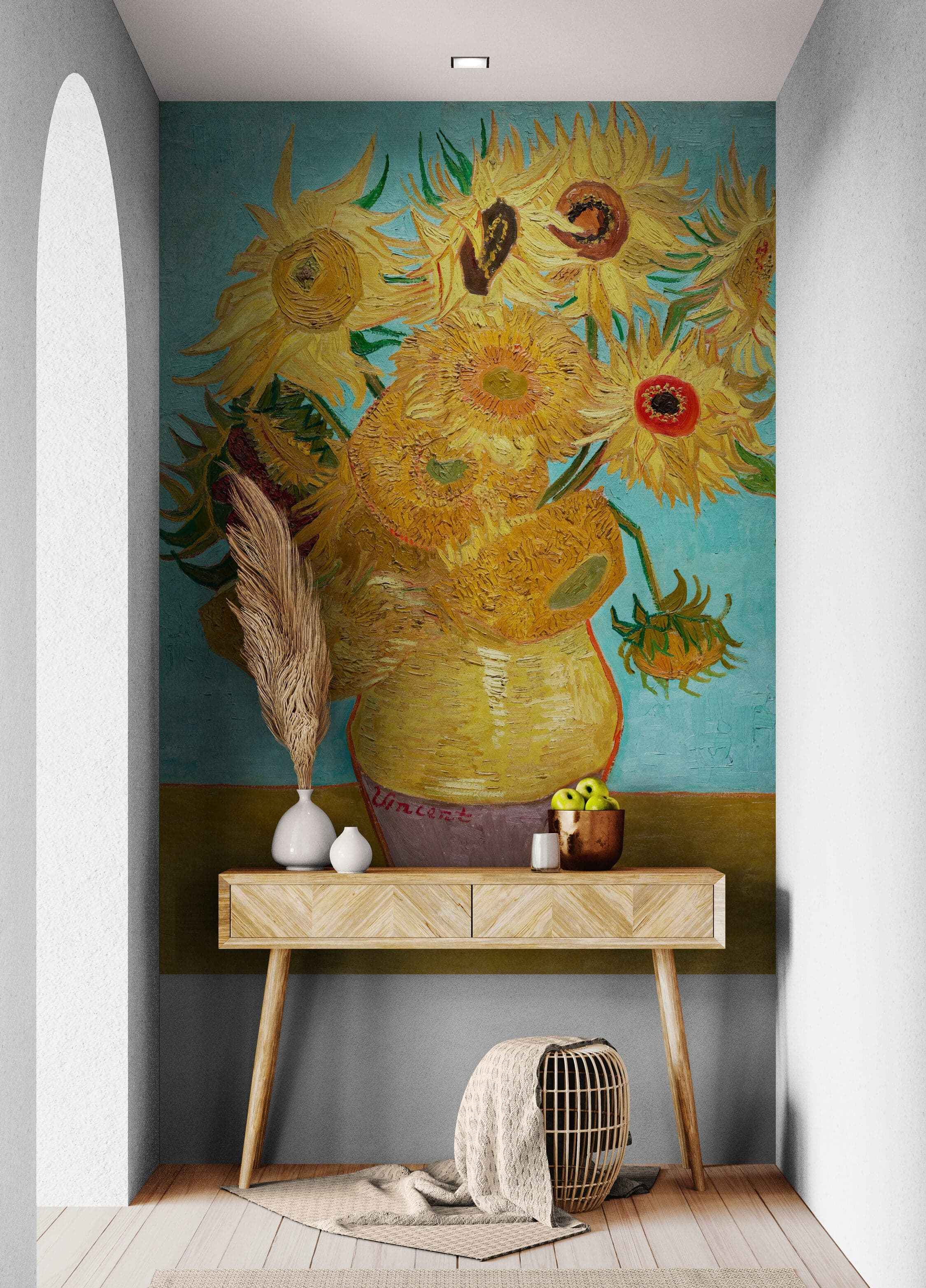 Van Gogh Sunflower Painting Wallpaper Mural. #7039