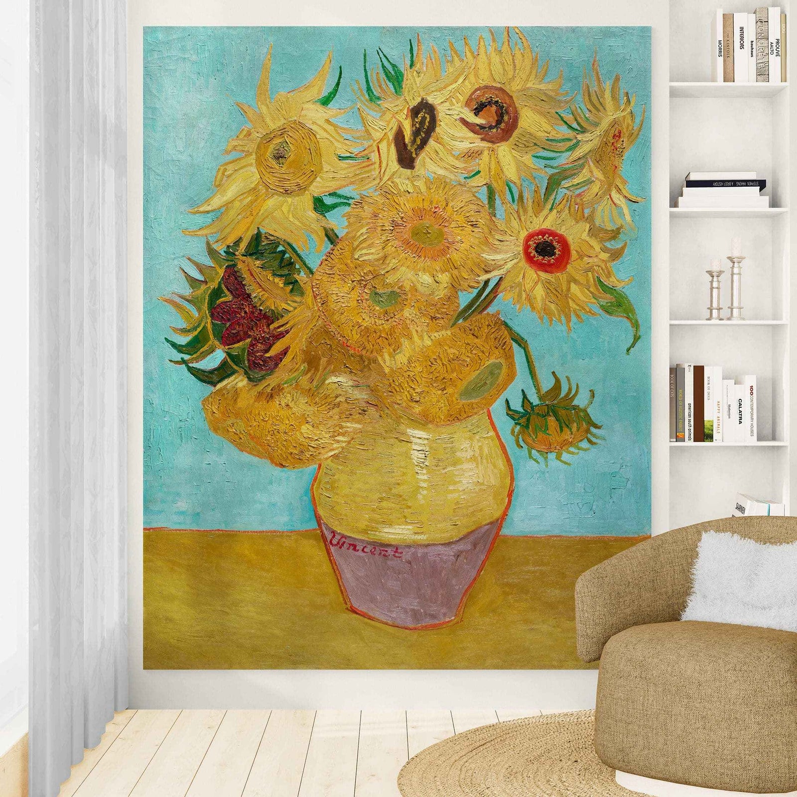 Van Gogh Sunflower Painting Wallpaper Mural. #7039