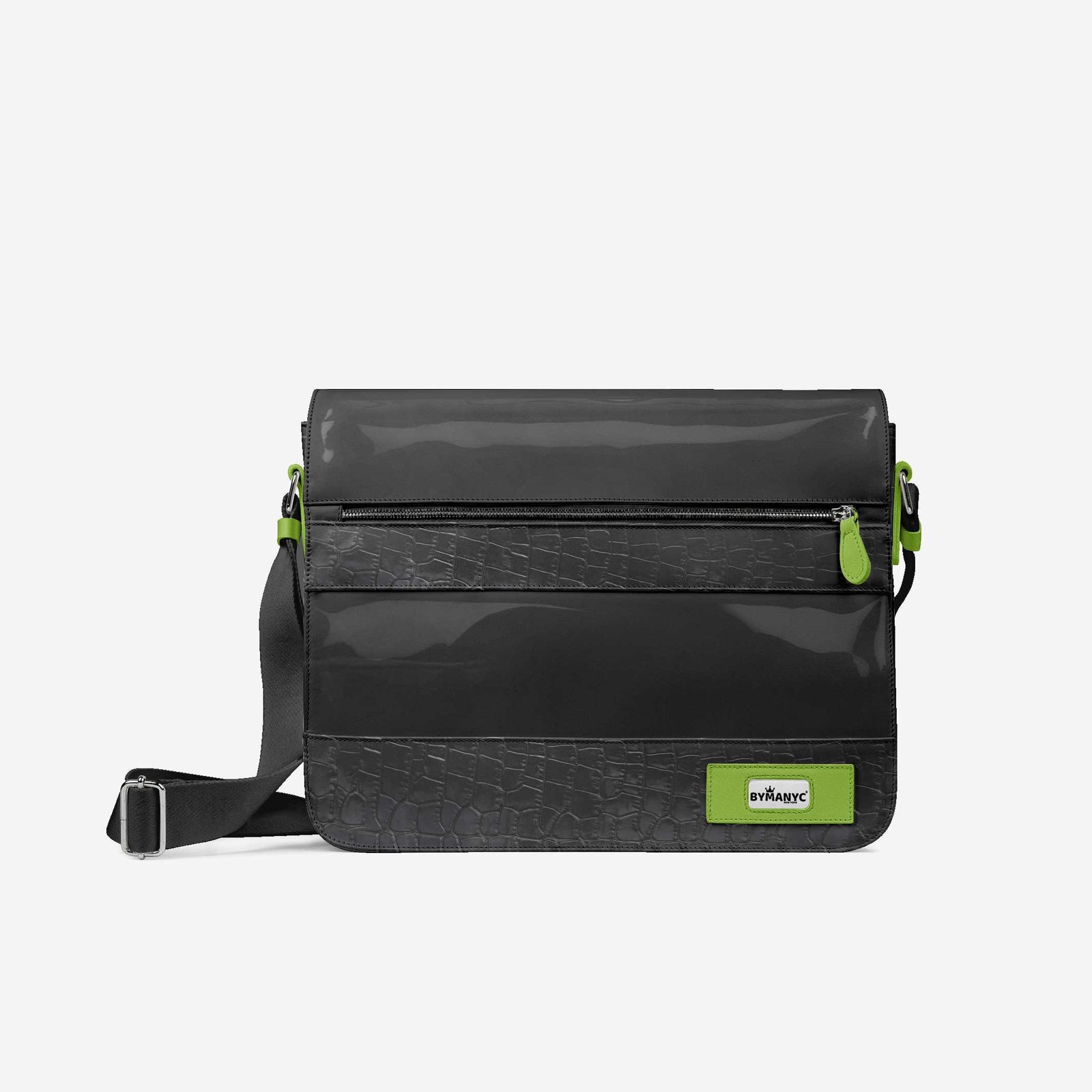 Vegan Urban Stripe Messenger Bag 16” | BYMANYC ® New York Downtown Edge