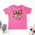 Vintage Football Bow For Kids T-Shirt – Cute Game Day Shirt for Girls