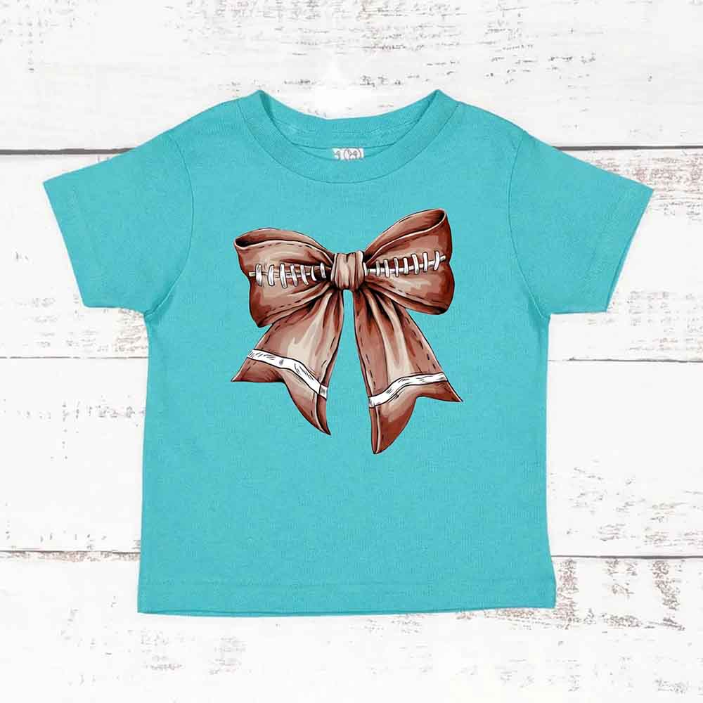 Vintage Football Bow For Kids T-Shirt – Cute Game Day Shirt for Girls