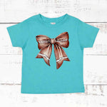 Vintage Football Bow For Kids T-Shirt – Cute Game Day Shirt for Girls