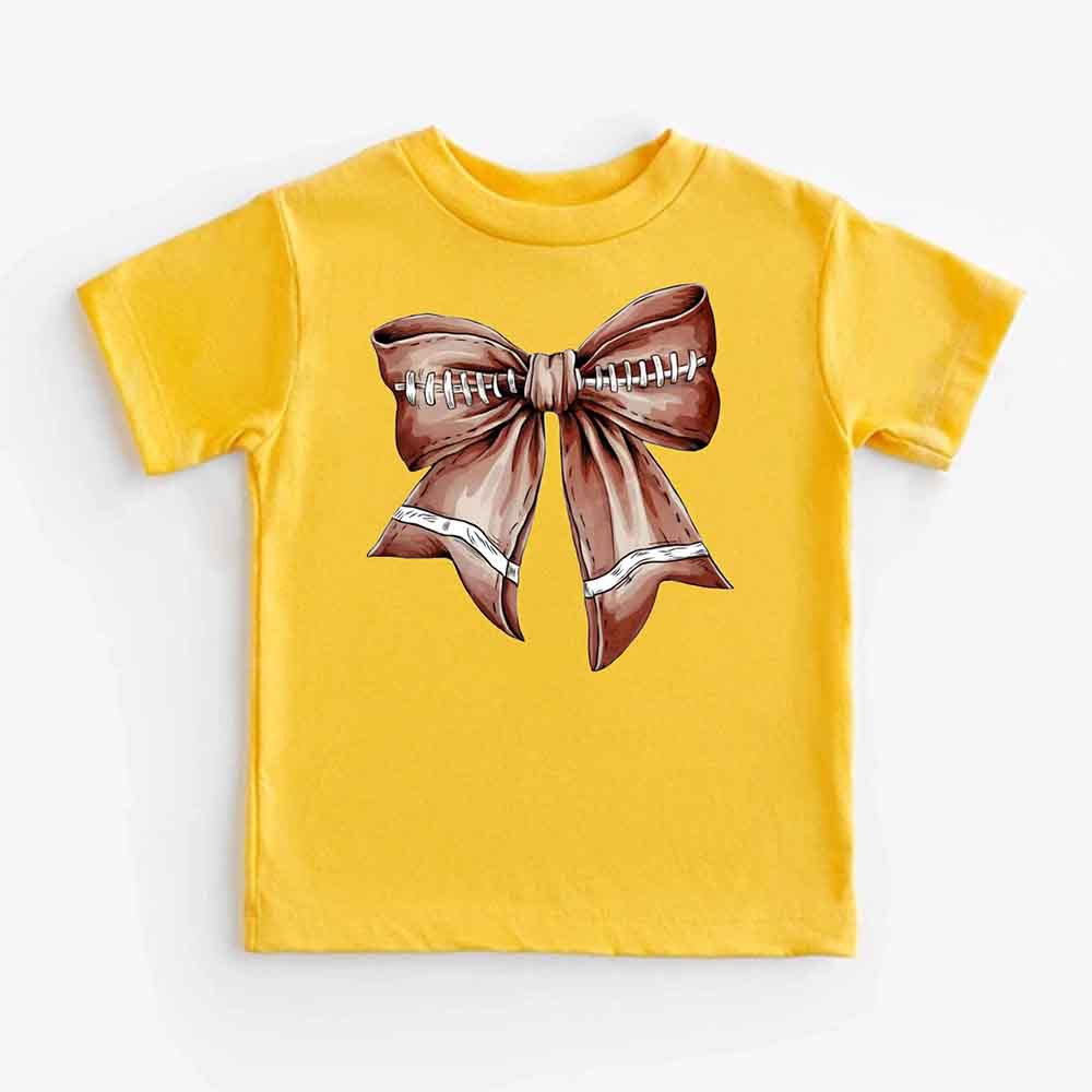 Vintage Football Bow For Kids T-Shirt – Cute Game Day Shirt for Girls