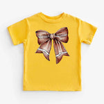 Vintage Football Bow For Kids T-Shirt – Cute Game Day Shirt for Girls