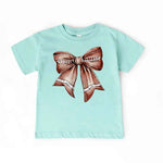 Vintage Football Bow For Kids T-Shirt – Cute Game Day Shirt for Girls