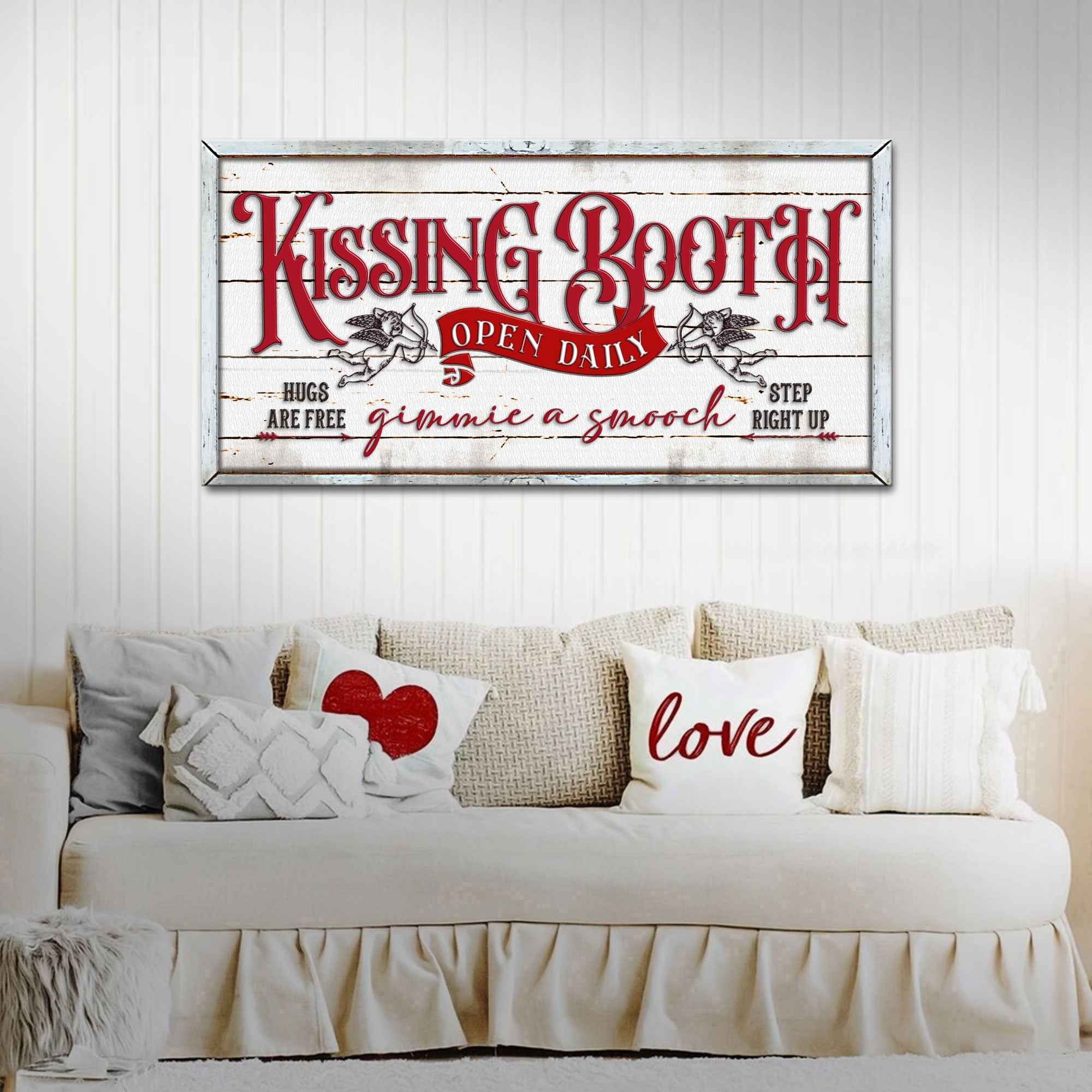 Vintage Rustic Kissing Booth Sign