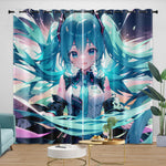 Vocaloid Miku Hatsune Curtains Blackout Window Drapes