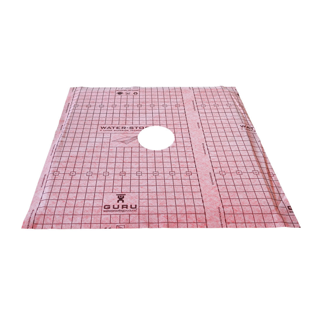 GURU W-S heavy duty shower tray four slopes for square drains - Tundra Globe