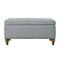 36" Ottoman Storage Bench with Recessed Support Hinge Top for Easy Opening,  Rivet Trim Around, Linen