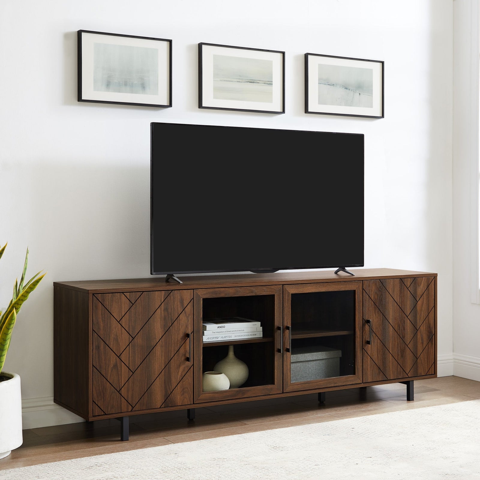 Ella Herringbone TV Stand