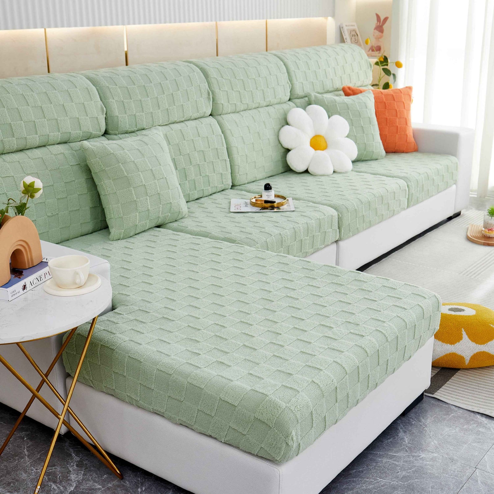 Stretchable Cotton Velvet Sofa Cover Furniture Covers for Pets Slipcovers and Couch Cushion Covers