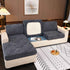 Striped Jacquard Fleece Furniture Covers Stretchable Non-Slip Cushion Covers for L-Shaped Couch, Pets