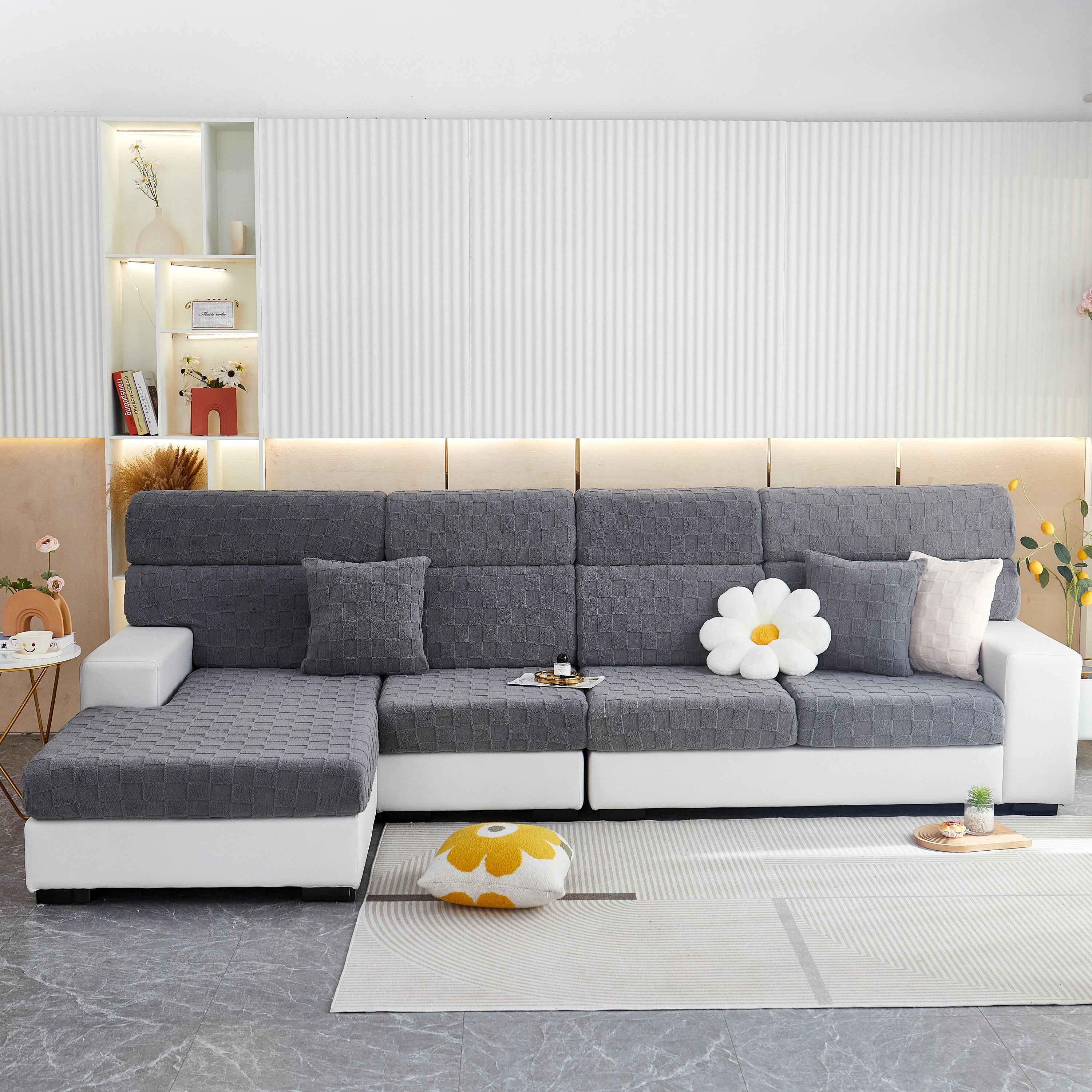 Stretchable Cotton Velvet Sofa Cover Furniture Covers for Pets Slipcovers and Couch Cushion Covers