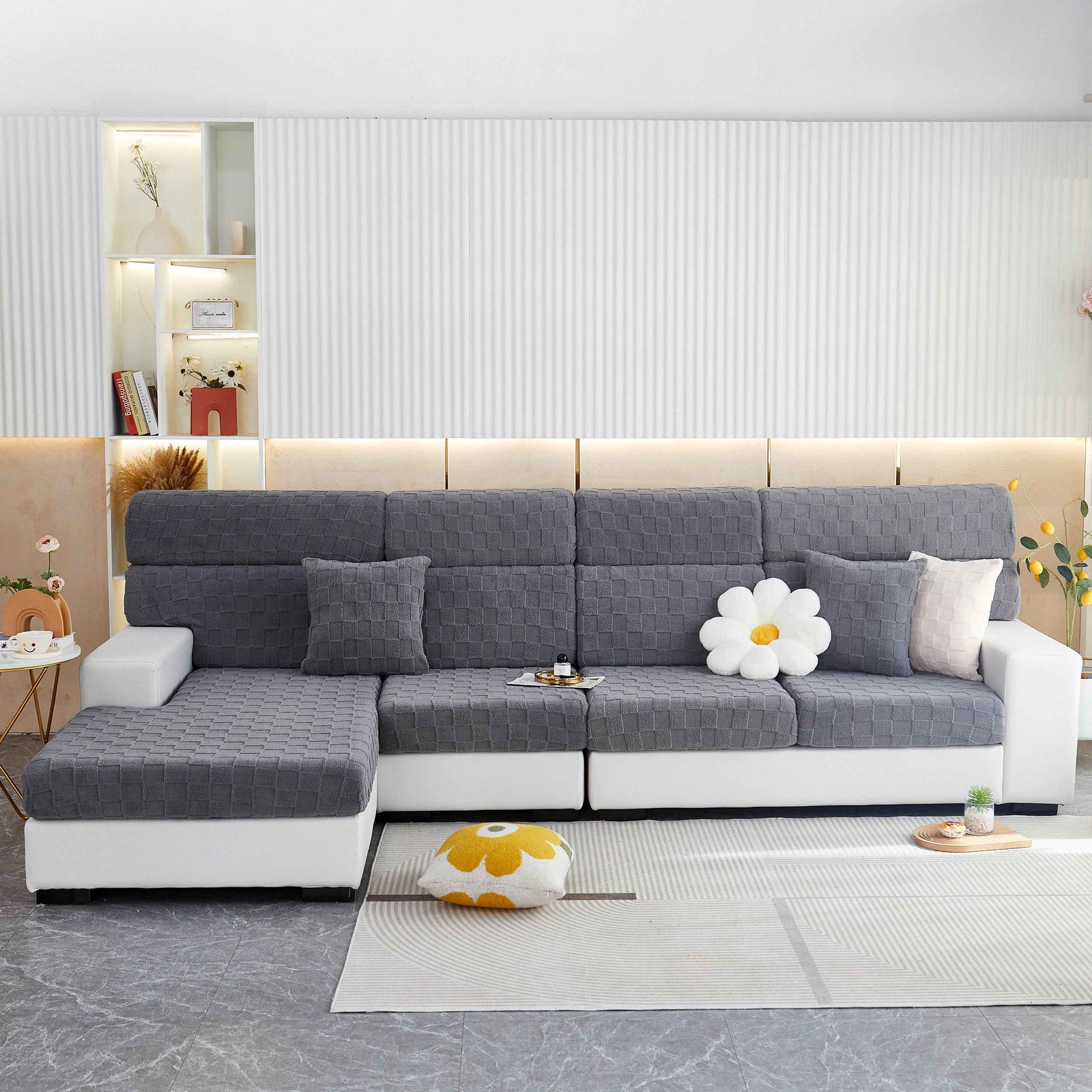 Stretchable Cotton Velvet Sofa Cover Furniture Covers for Pets Slipcovers and Couch Cushion Covers