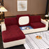 Striped Jacquard Fleece Furniture Covers Stretchable Non-Slip Cushion Covers for L-Shaped Couch, Pets