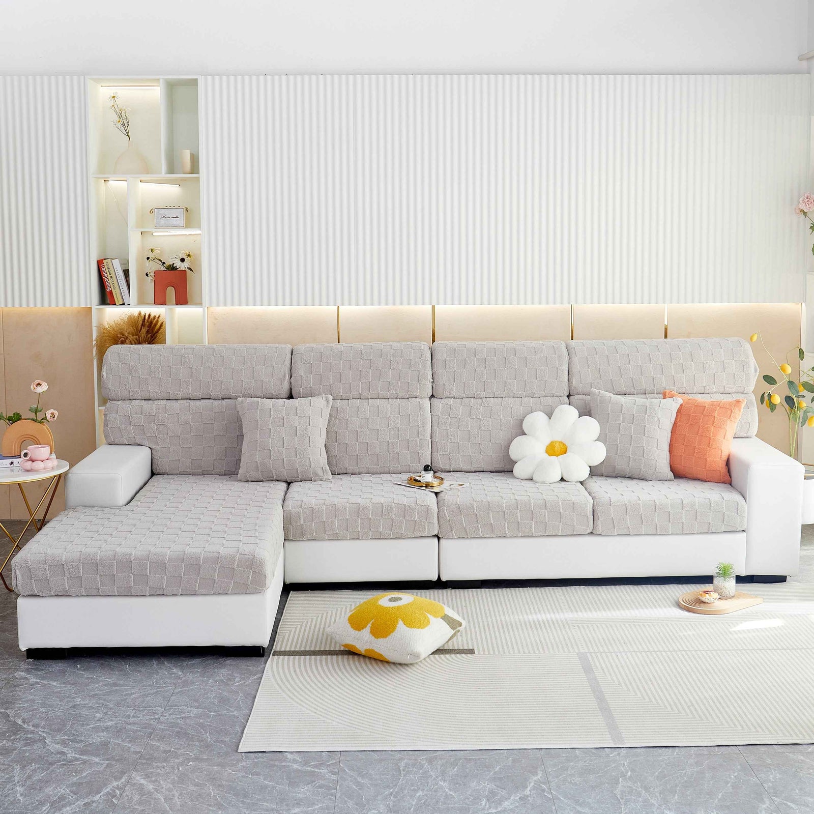 Stretchable Cotton Velvet Sofa Cover Furniture Covers for Pets Slipcovers and Couch Cushion Covers