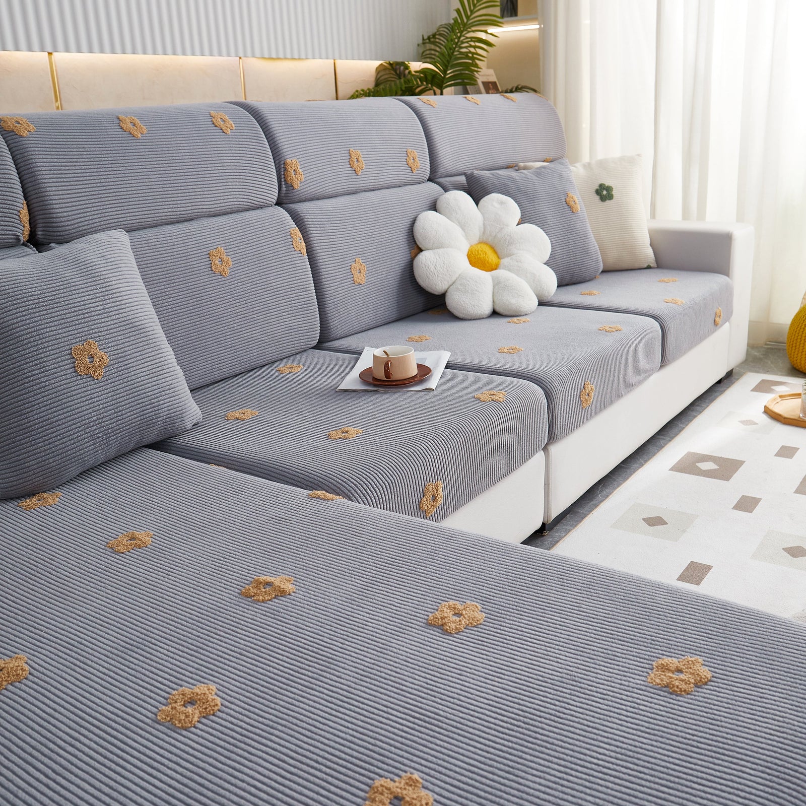 Polar Fleece Sofa Cushion Covers for Sofa 1/2/3/4 Seater, Best Seat Covers for Dogs, Pet Couch Protector