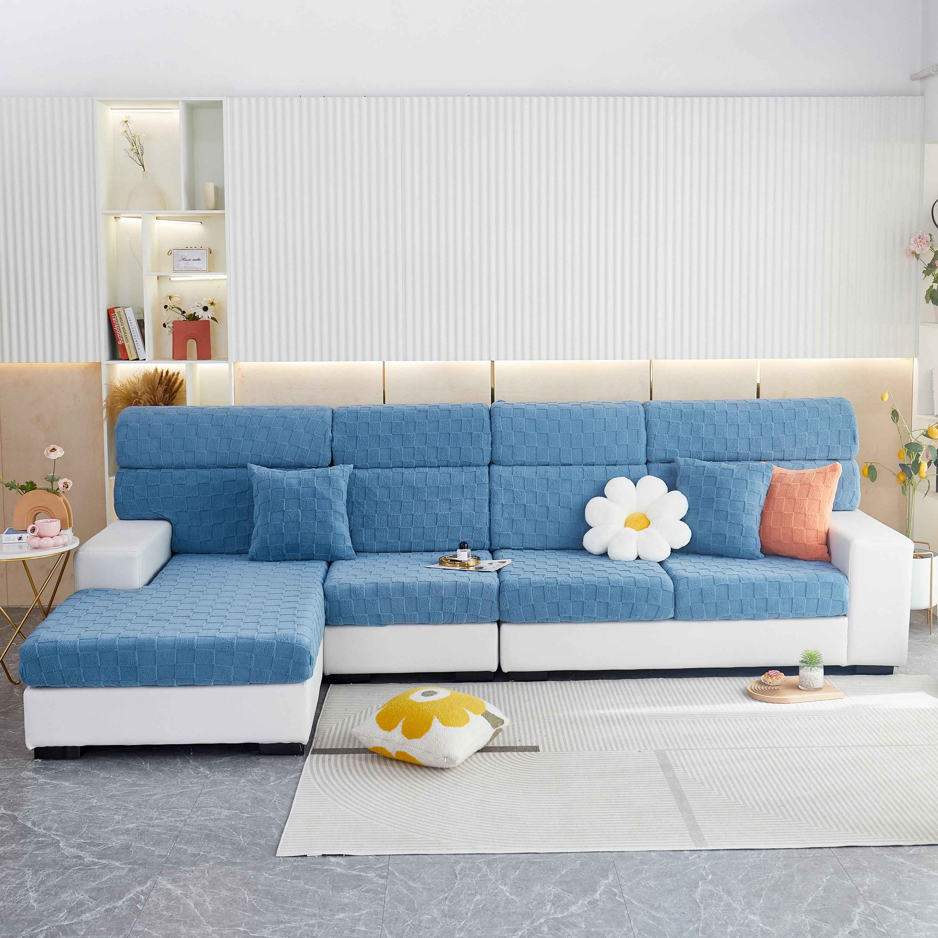 Stretchable Cotton Velvet Sofa Cover Furniture Covers for Pets Slipcovers and Couch Cushion Covers