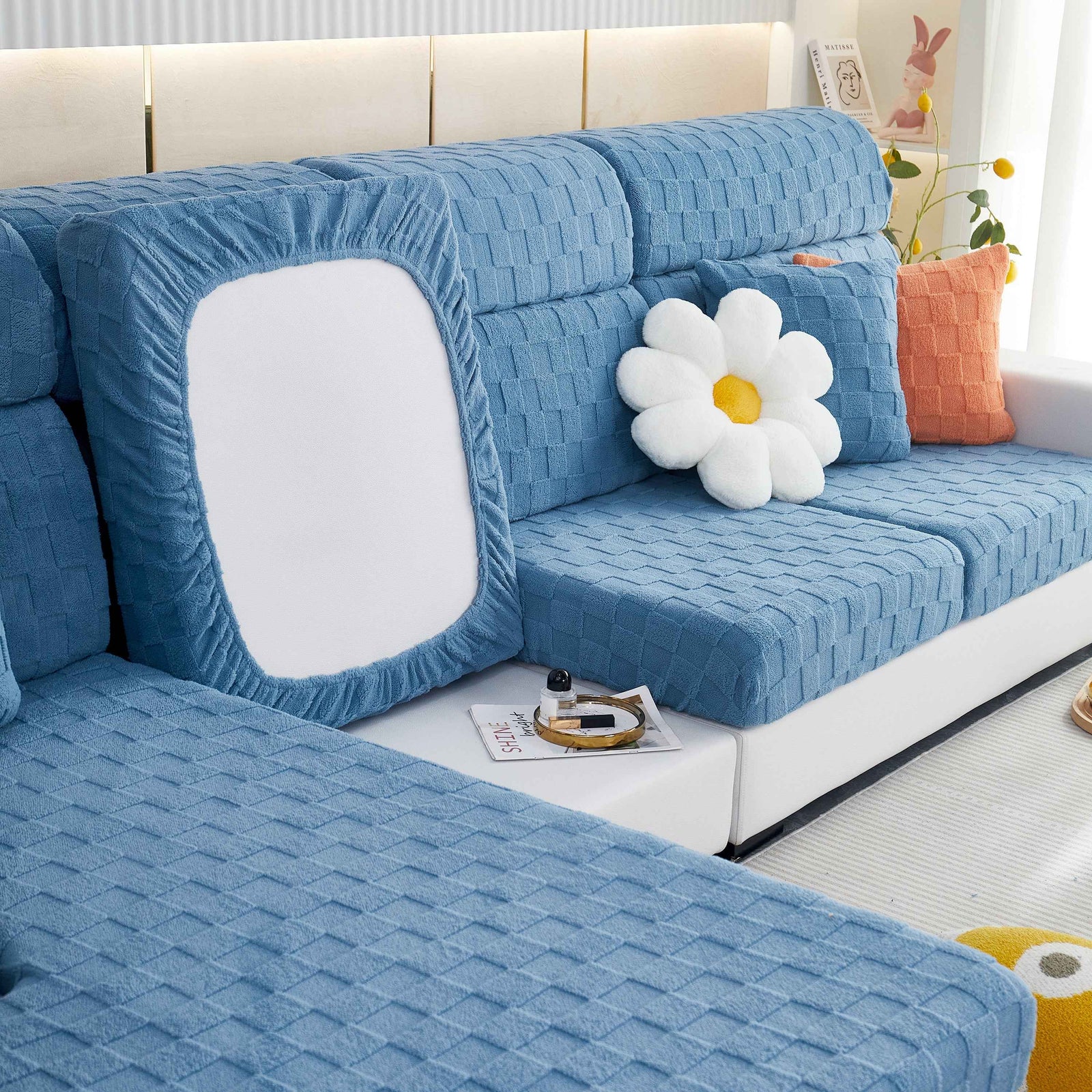 Stretchable Cotton Velvet Sofa Cover Furniture Covers for Pets Slipcovers and Couch Cushion Covers