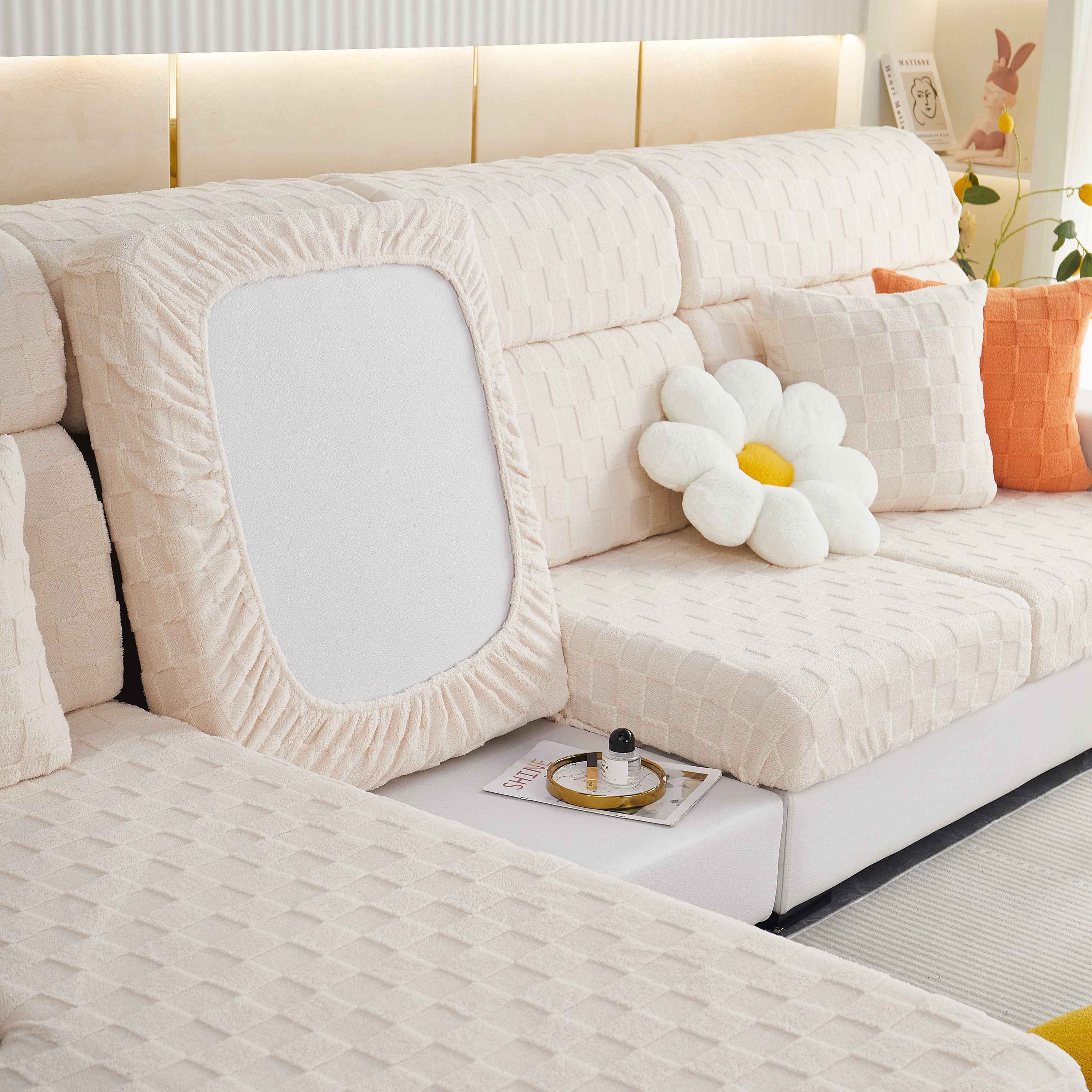 Stretchable Cotton Velvet Sofa Cover Furniture Covers for Pets Slipcovers and Couch Cushion Covers