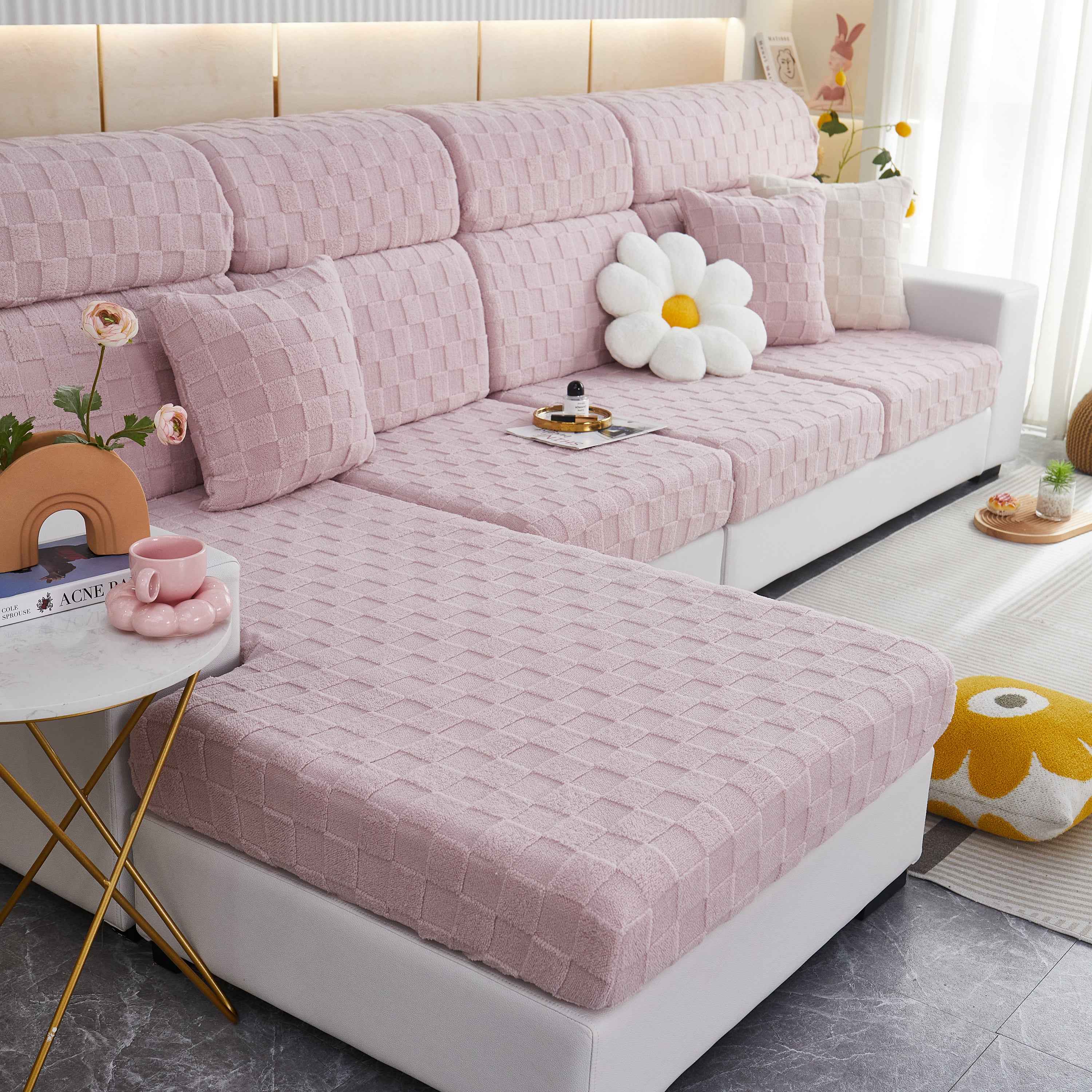 Stretchable Cotton Velvet Sofa Cover Furniture Covers for Pets Slipcovers and Couch Cushion Covers