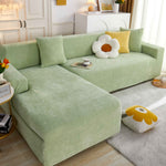 L Shape Couch Cover Stretch Soft Sectional Sofa Cover Furniture Protector Slipcover for Couch with 1pcs Free Pillowcases