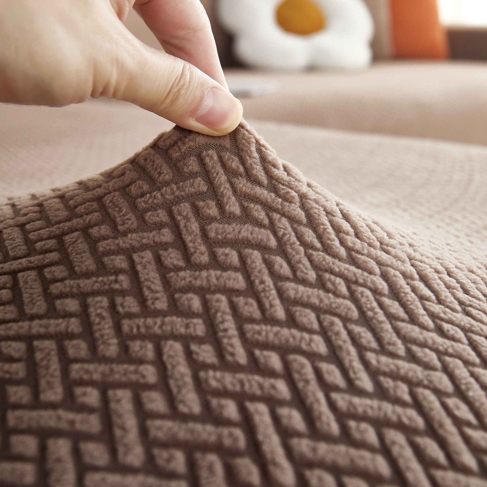L Shape Couch Covers Stretch Slipcovers Furniture Protector with 1pcs Free Pillowcases