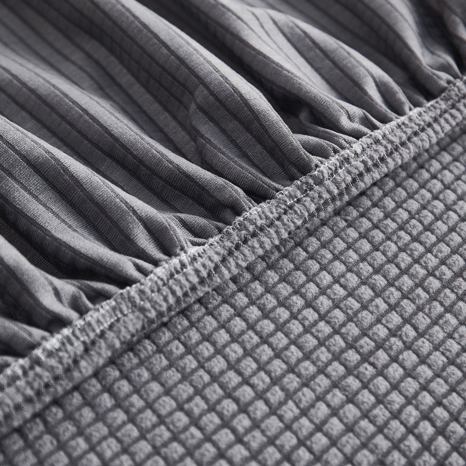 Grid Textured Stretch Sofa Cover, Soft Elastic Slipcover for Couch Protection