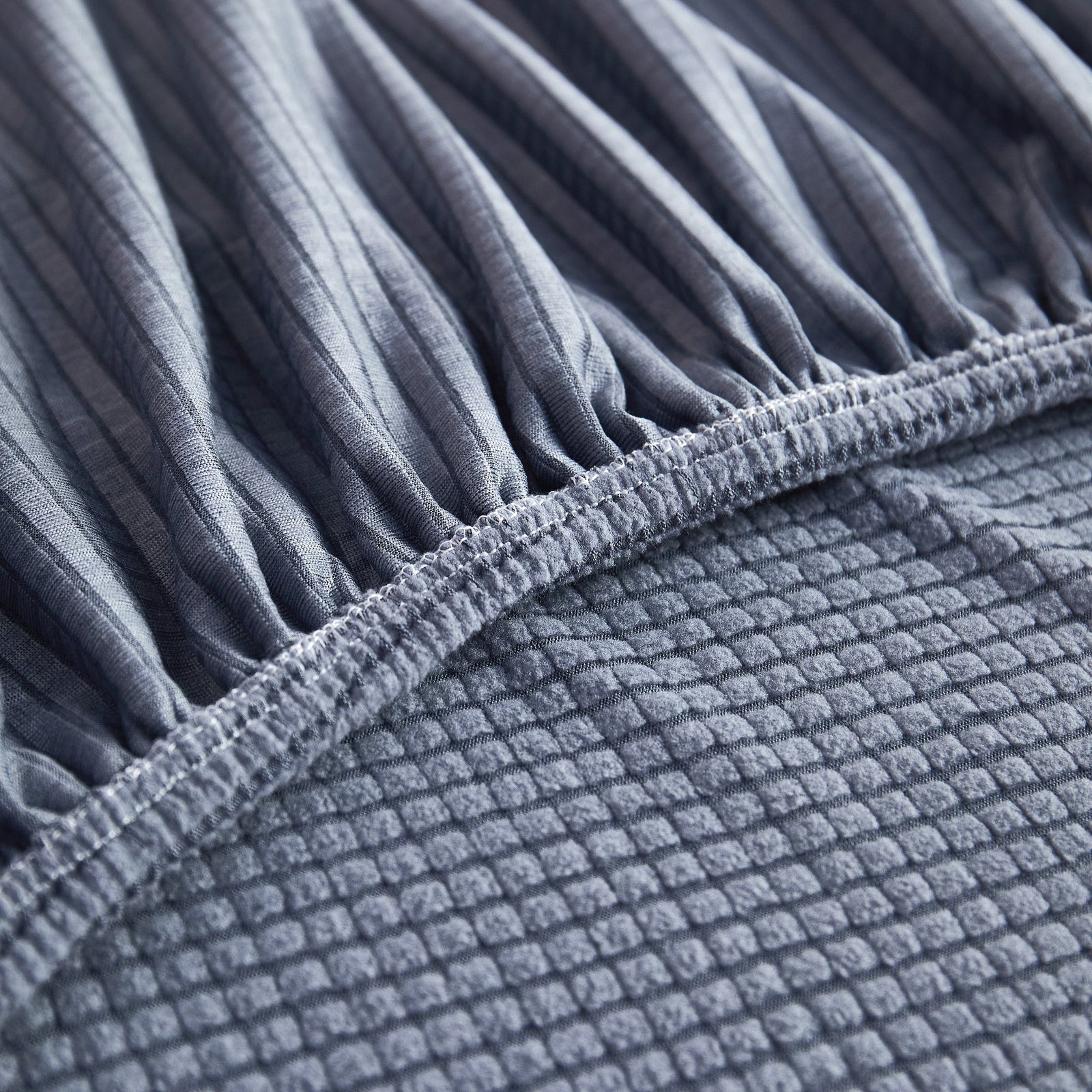 Grid Textured Stretch Sofa Cover, Soft Elastic Slipcover for Couch Protection