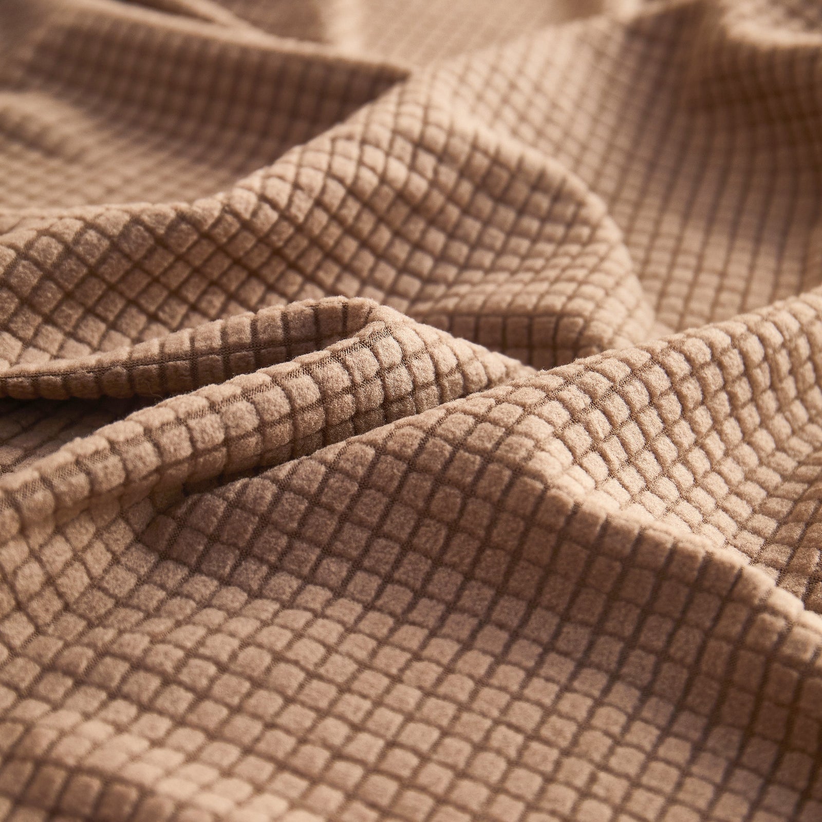 Grid Textured Stretch Sofa Cover, Soft Elastic Slipcover for Couch Protection