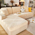 Leaf Pattern Jacquard Fabric Stretchable Cushion Cover, Non-Slip Furniture Protector for Kids, L Shaped Couch Covers