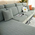 Stretchable Jacquard Polar Fleece Sofa Cover Non-Slip Furniture Protector for Pets L-Shaped Couch Slipcovers