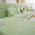 Cozy Plush Coral Fleece Sofa Cushion Slipcovers, Stretch Leaves Cushion Covers, Furniture Slipcovers