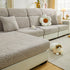 Cozy Plush Coral Fleece Sofa Cushion Slipcovers, Stretch Leaves Cushion Covers, Furniture Slipcovers