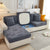 Happy Puzzle Jacquard Fleece Stretchable Cushion Cover, Non-Slip L Shaped Couch Covers for Pets