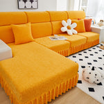 Elastic Skirted Couch Cushion Covers for 1/2/3/4-Seater Sofas, Furniture Protector for Pets, Kids